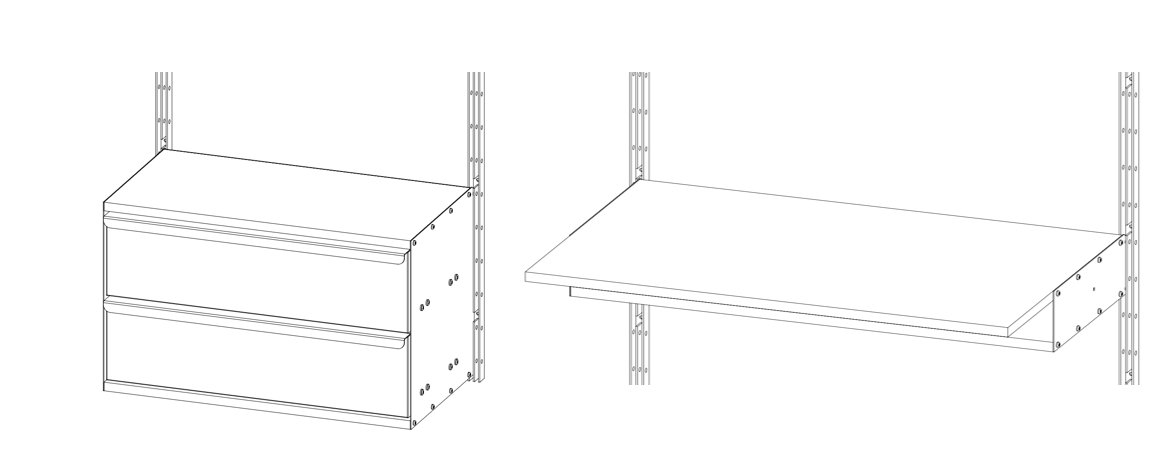 Desk and Drawer