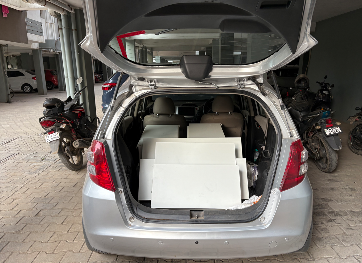 My 2009 Honda Jazz with 1250+ liters of bootspace